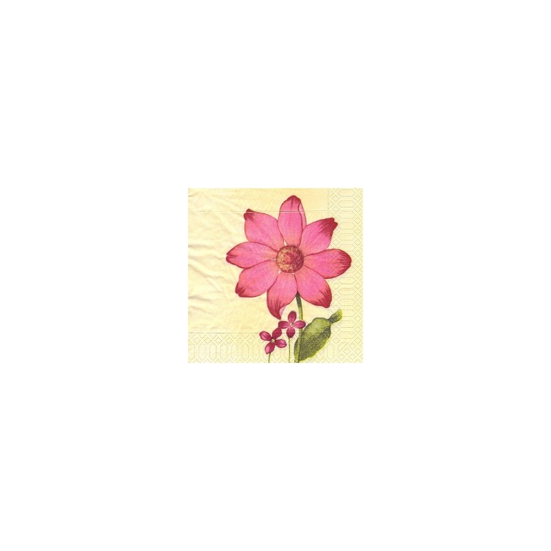 Servetėlė Nr.129 "Pink flower in cream" 33x33cm