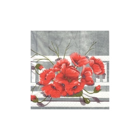 Servetėlė Nr.138 "Poppy in grey" 33x33cm
