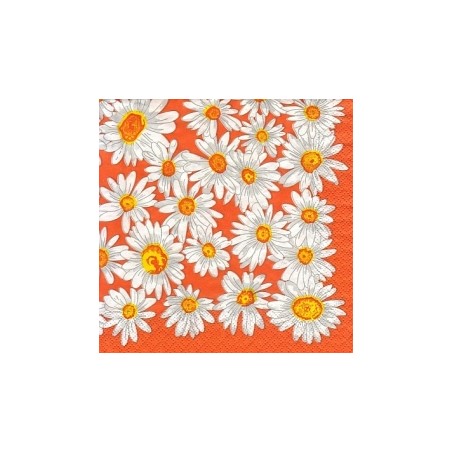 Servetėlė Nr.202 "Daisies in orange" 33x33cm