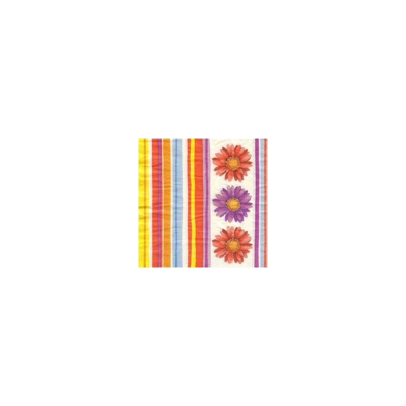 Servetėlė Nr.204 "Stripes and orange flowers" 33x33cm