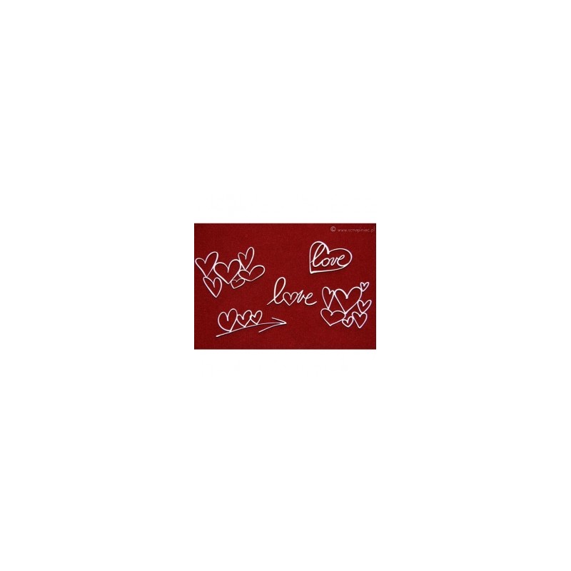 Kartoninė formelė "Brush Art: Hearts" 5 vnt