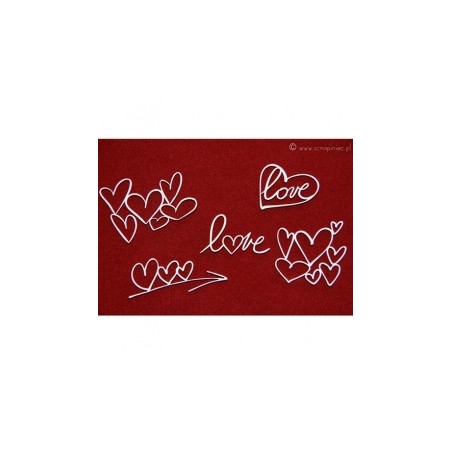 Kartoninė formelė "Brush Art: Hearts" 5 vnt